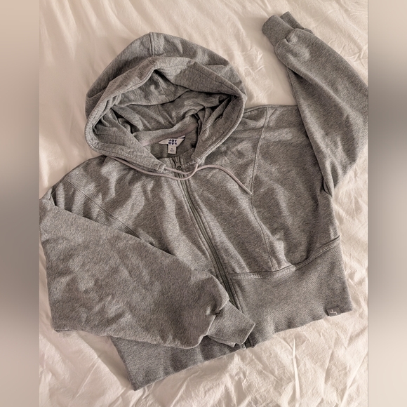 JoyLab Tops - Joy Lab Cropped Full Zip Hoodie Gray Heather